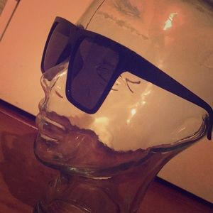 Black Sunglasses Flat Top Square Oversized